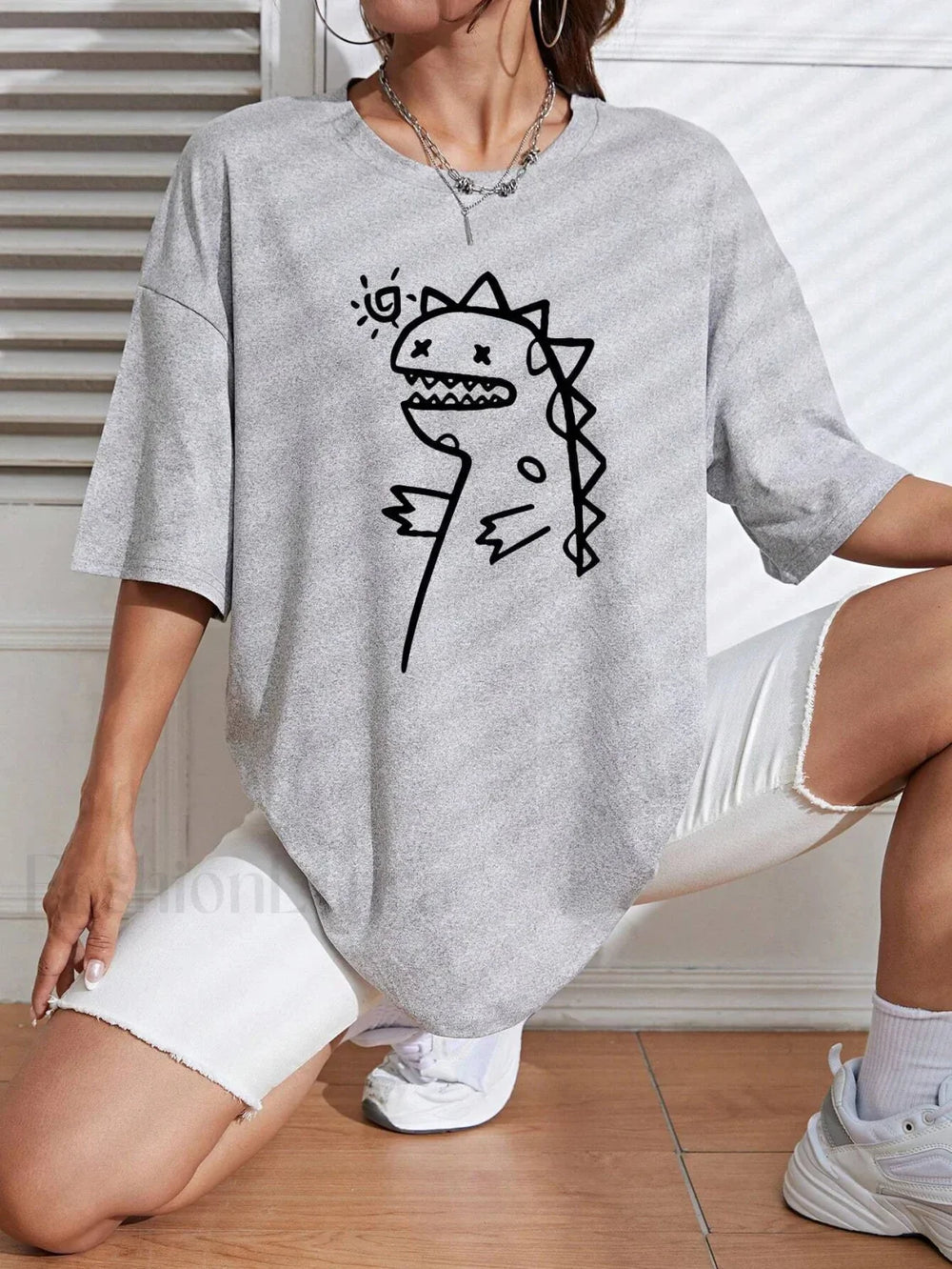 Cute Dinosaurs Printing Casual Street T Shirt