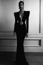 Cutout Crepe Stylish V Neck Dress