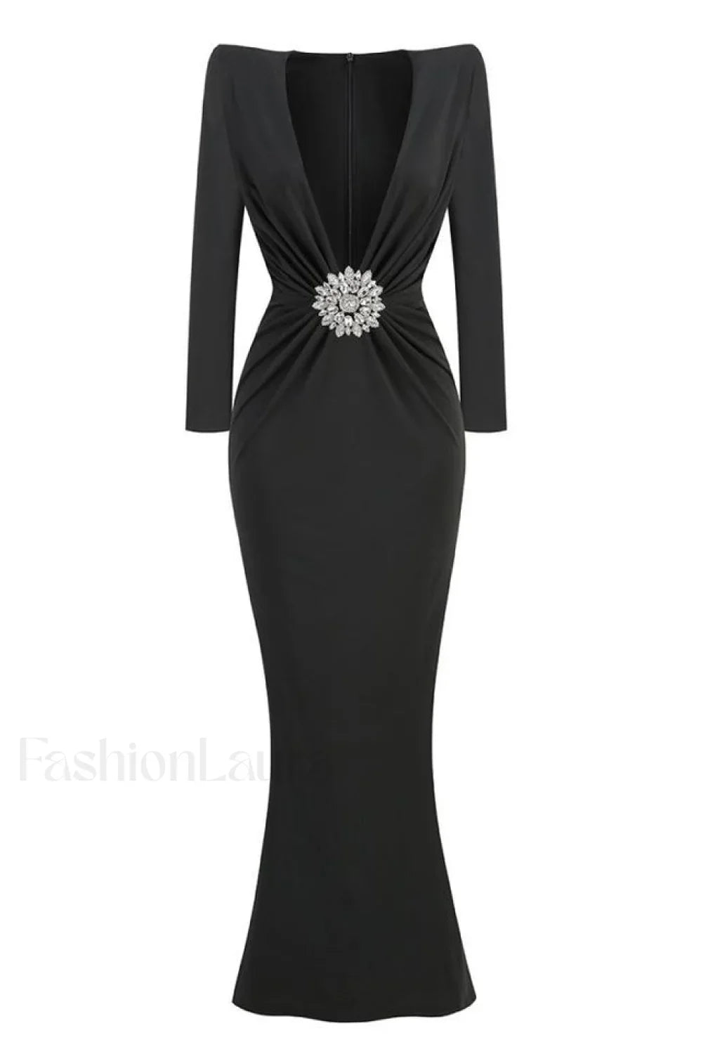 Cutout Crepe Stylish V Neck Dress XS / Black