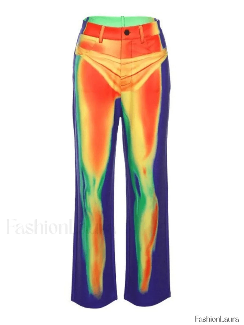 CyberPrinted Straight Leg Pants Pants