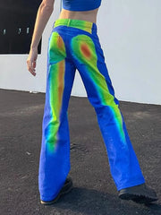 CyberPrinted Straight Leg Pants Pants