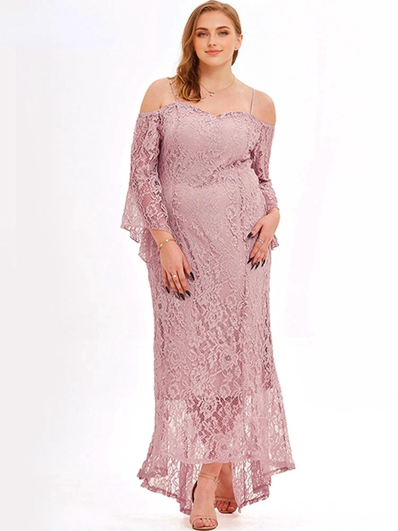 JuliaFashion - 2024 Sexy Off-Shoulder Sling Lace Loose Elegant Dresses