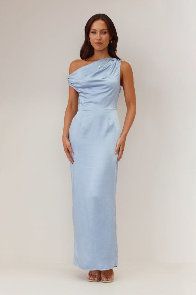 Solid Sleeveless Asymmetric Formal Dress