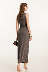 Slim Fitted Knit Tank Sweater Dress