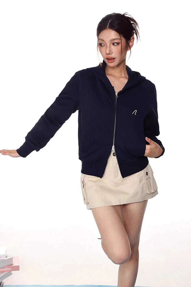 Loose Fit Long Sleeve Zipper Hoodie