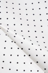 Ruched Polka Dot A-Line Midi Skirt