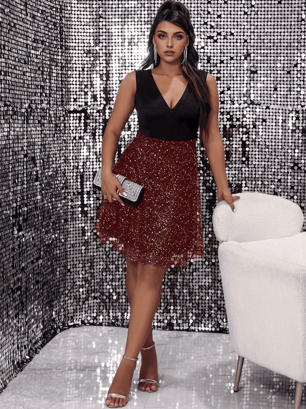 JuliaFashion - Sleeveless V-Neck Bodycon Cocktail Evening Party Dresses