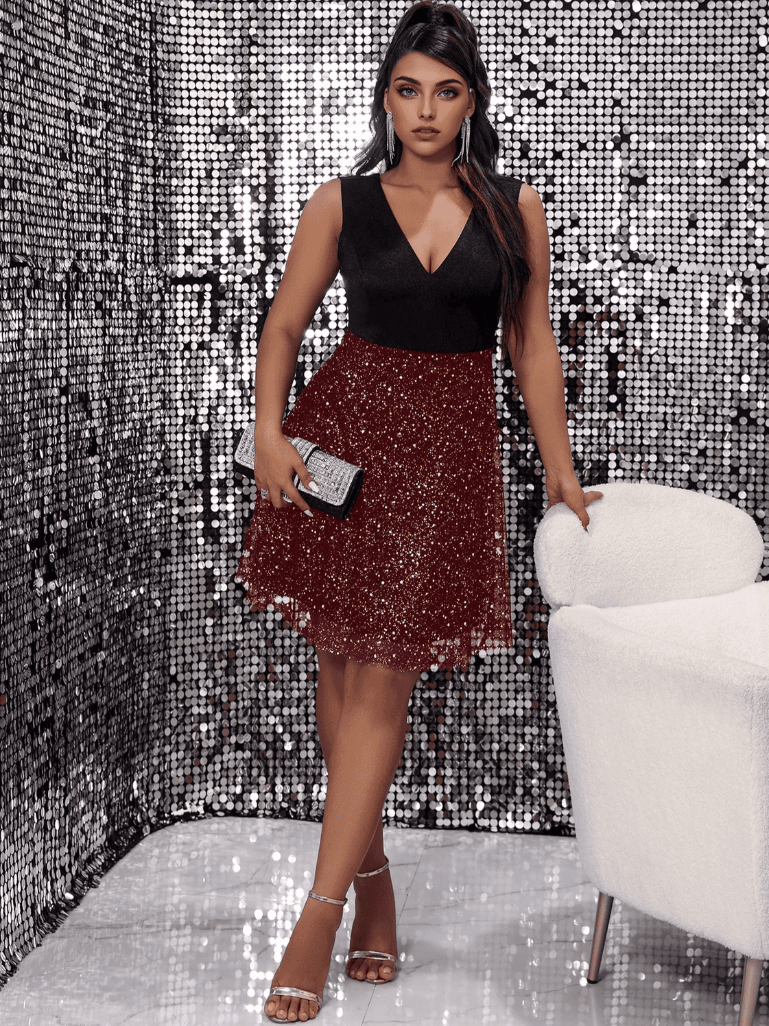 JuliaFashion - Sleeveless V-Neck Bodycon Cocktail Evening Party Dresses