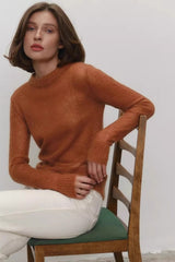 Sheer Blend Round Neck Knit Top