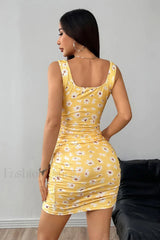 Daisy Print Strappy Sexy Pure Desire Floral Dress