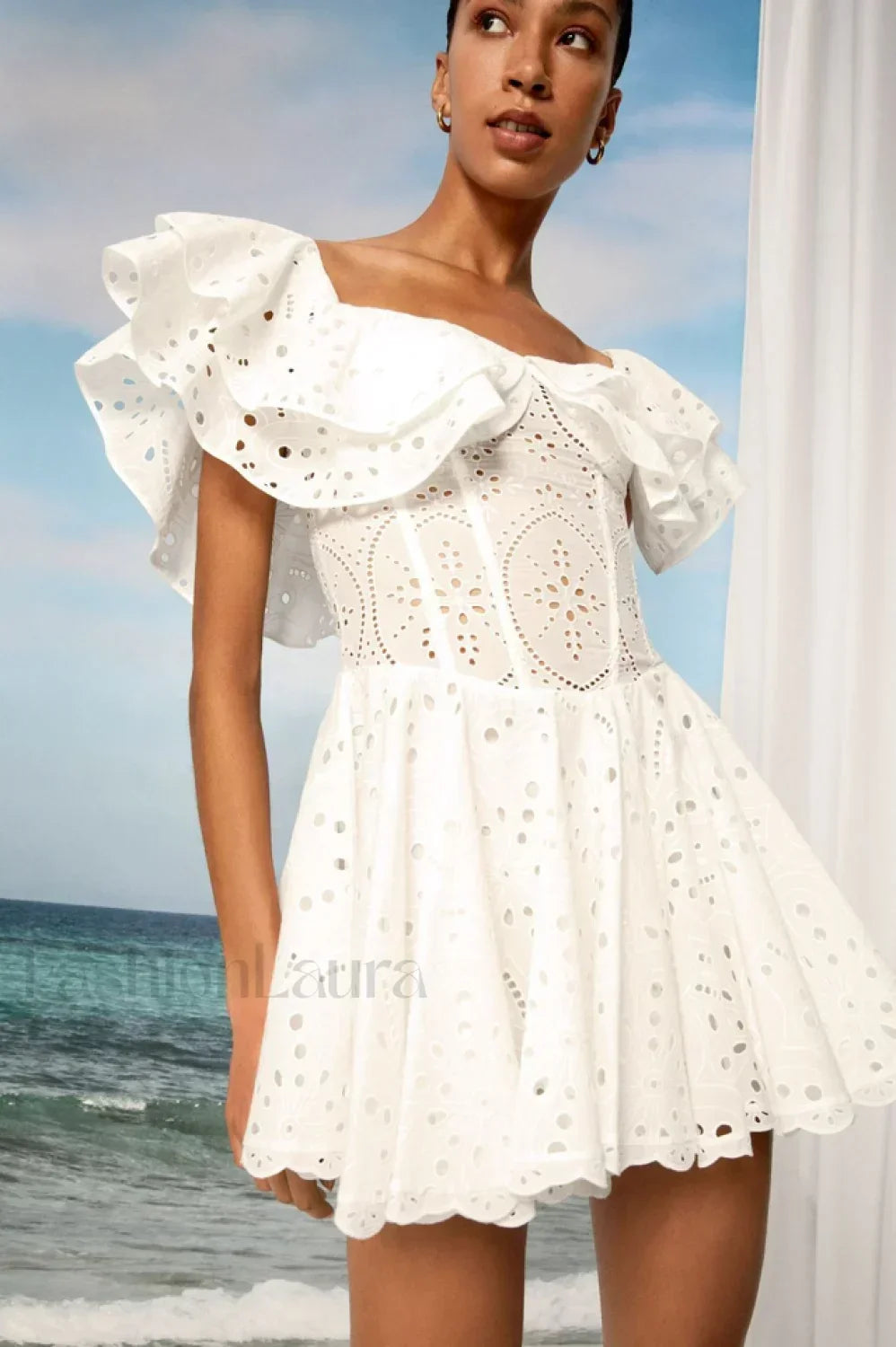 Dalia Elegant Mini Dress S / White