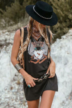 JuliaFashion-Dancing Outlaw Vintage Chic Sleeveless Loose Tank Top