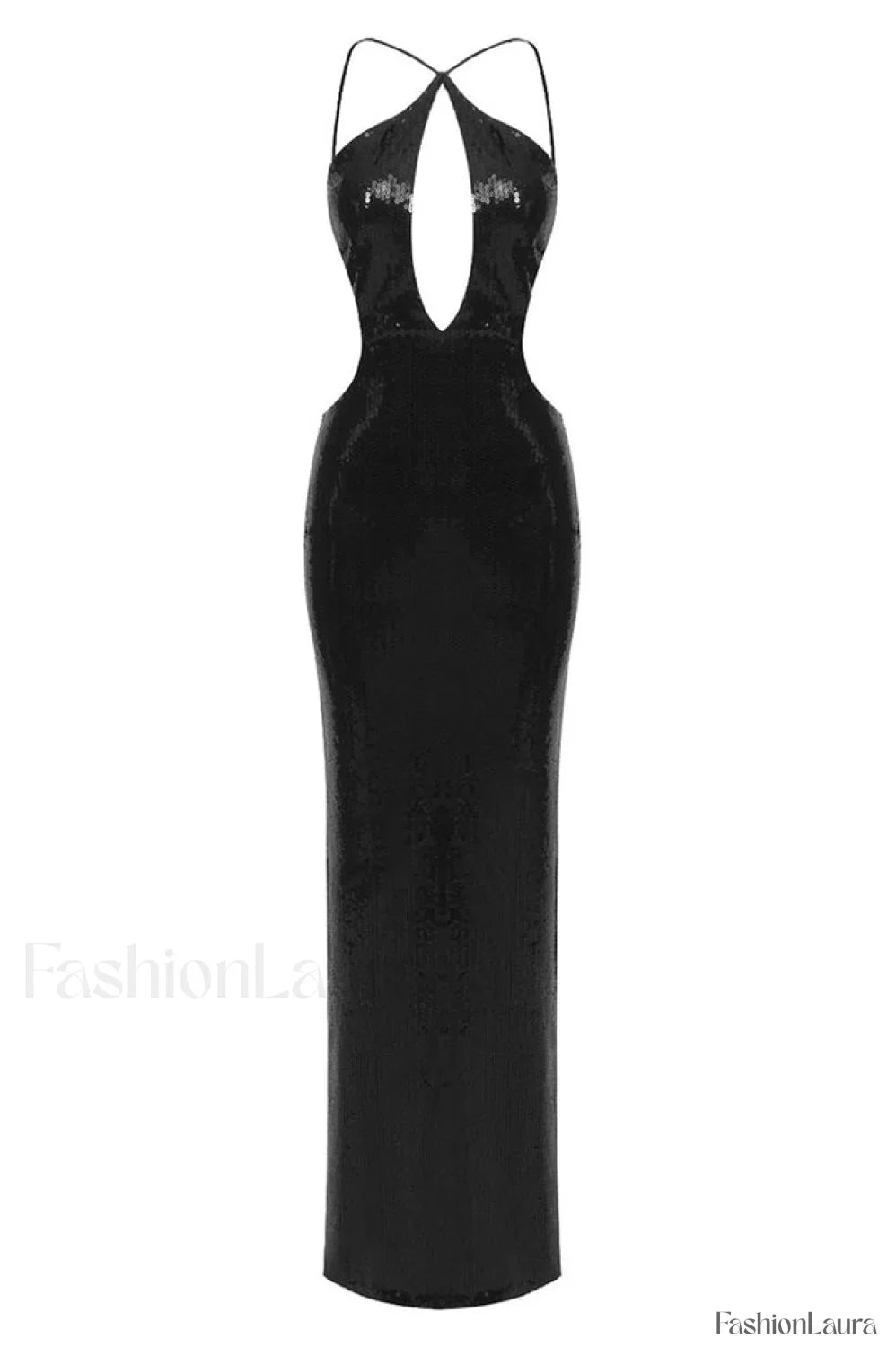Darcy Backless Stylish Cutout Sequin Dress XS / Black