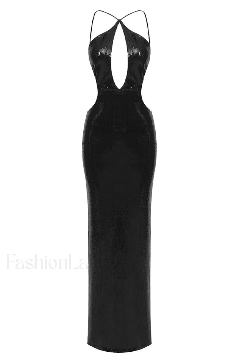 Darcy Backless Stylish Cutout Sequin Dress XS / Black