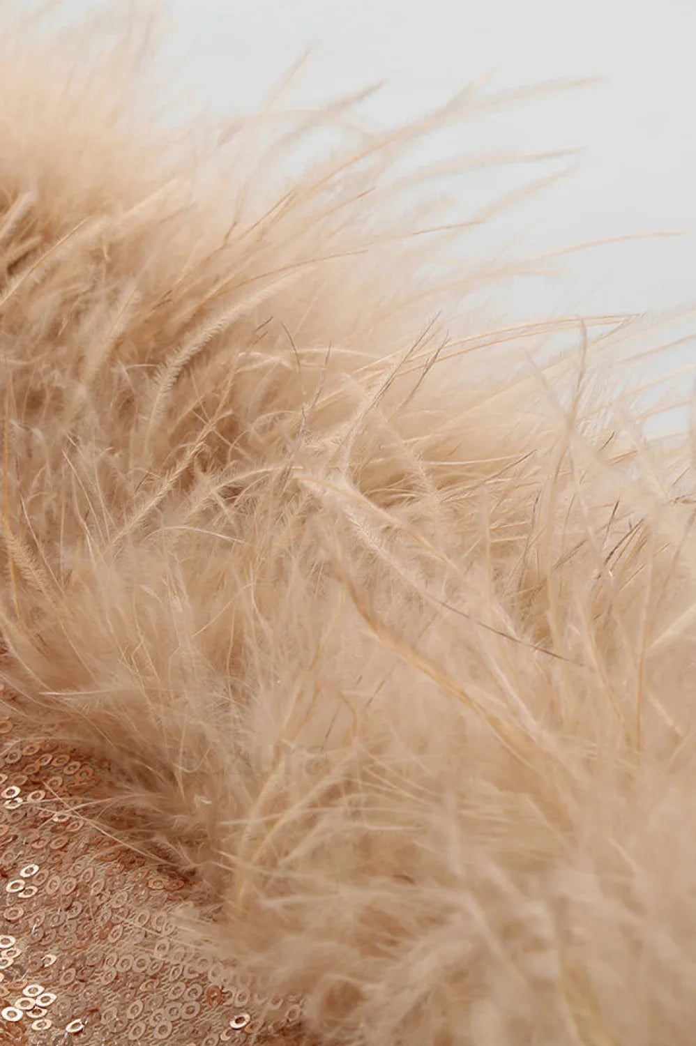 Daria Sequin Stylish Feather Mini Dress