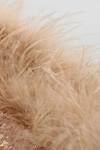 Daria Sequin Stylish Feather Mini Dress