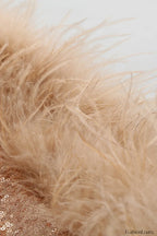 Daria Sequin Stylish Feather Mini Dress