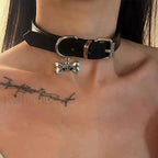 Dark Aesthetic Sexy Dog Bone Necklace BLACK