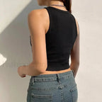 Dark Graphic Crop Grunge Gothic Spider Web Top