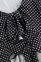 Polka Dot Tie Front Ruffled Crop Top
