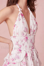 Deanna Floral Stylish Halter Dress