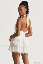 Deanna Floral Stylish Halter Dress