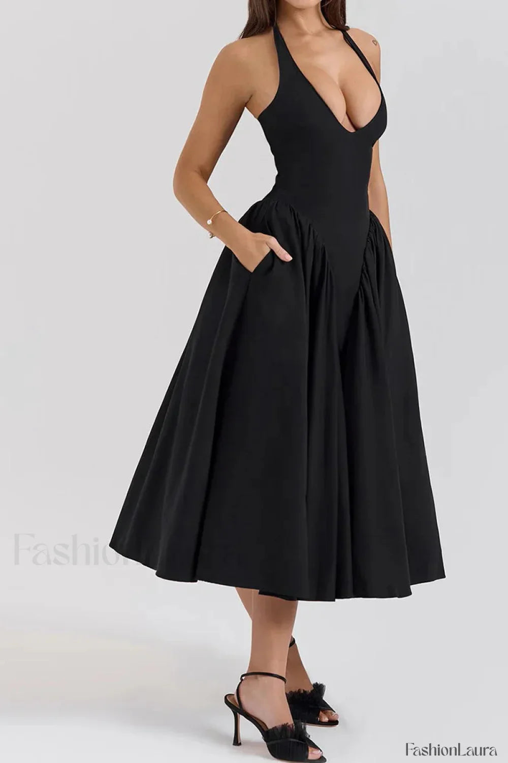 Deep V Neck Backless Pure Desire White Slim Fit Maxi Dress