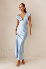 Deep V Neck Bodycon Backless Midi Work Dress