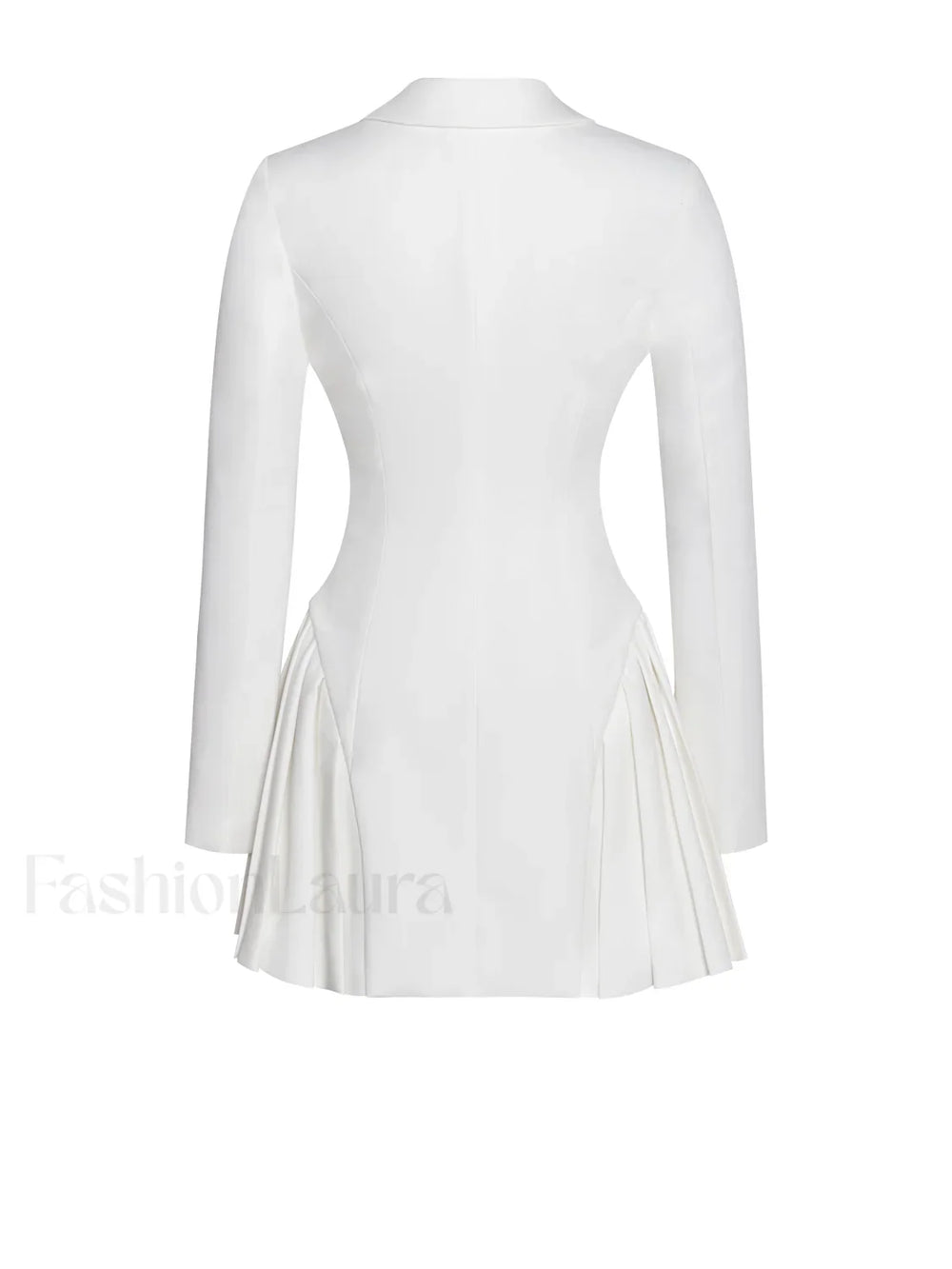 Delia White Blazer Charming Dress with Pleated Detail Dresses