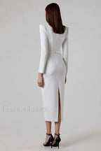 Delilah Bandage Stylish Midi Dress Party Dresses L