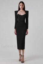 Delilah Bandage Stylish Midi Dress XS / Black Party Dresses L