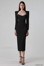 Delilah Bandage Stylish Midi Dress XS / Black Party Dresses L