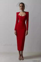 Delilah Bandage Stylish Midi Dress XS / Red Party Dresses L