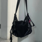 Designer Luxury Chain Y2K Goth Techwear Gothic Crossbody Sling Shoulder Bag Black