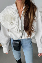 3D Floral Long Sleeve Blouse