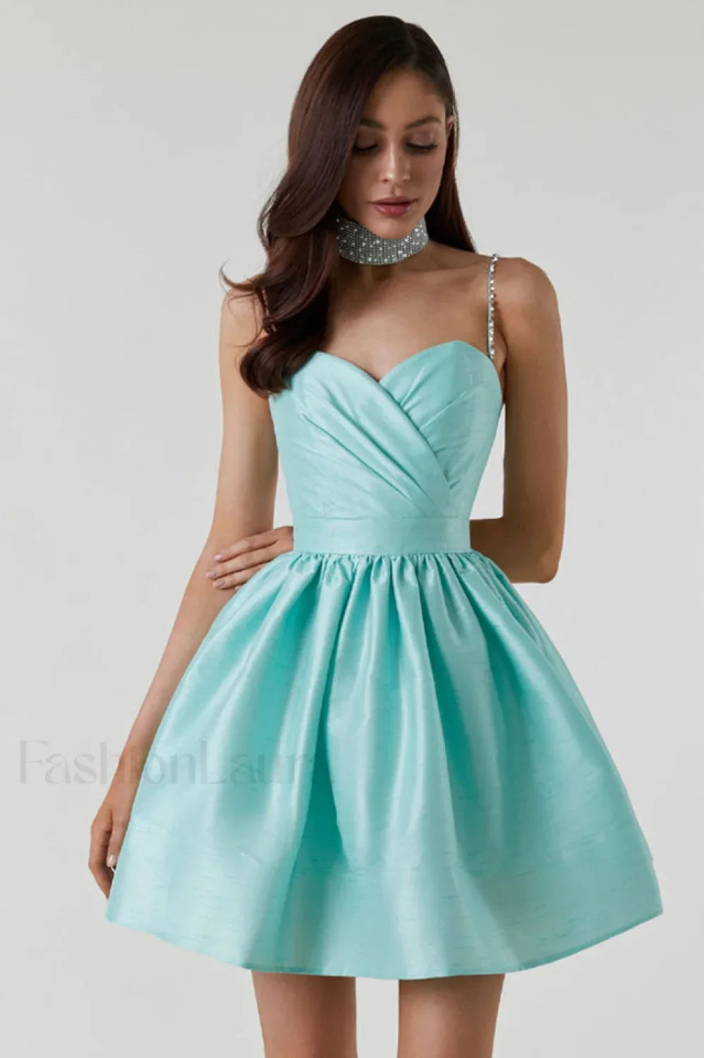 Diamond Elegant Suspender Dress S / Aqua