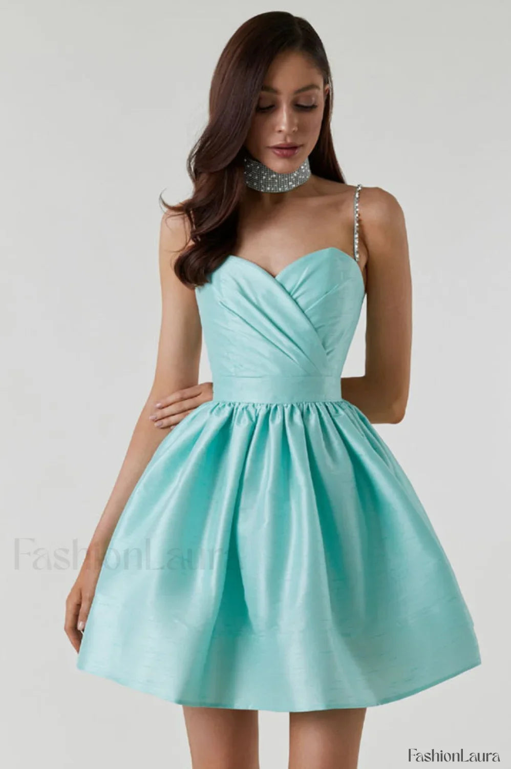 Diamond Elegant Suspender Dress S / Aqua