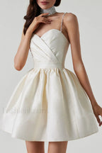 Diamond Elegant Suspender Dress S / Ivory