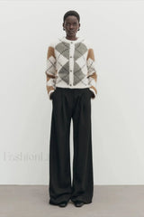 Diamond Knit College Cardigan