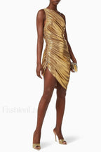 Diana Elegant Mini Dress XS / Metallic Gold