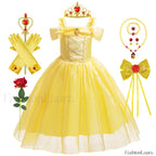 Disney Belle Princess Beauty Beast Cosplay Party Magic Stick Kid Costume 3T (Tag 110) / Belle Dress 01