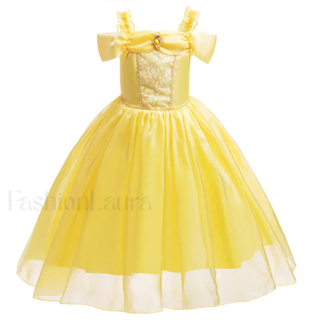 Disney Belle Princess Beauty Beast Cosplay Party Magic Stick Kid Costume 3T (Tag 110) / Belle Dress