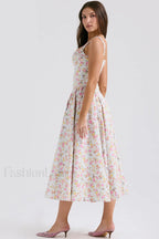 Dorothy White Stylish Rosebud Print Sundress