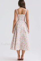 Dorothy White Stylish Rosebud Print Sundress