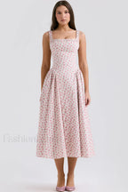 Dorothy White Stylish Rosebud Print Sundress