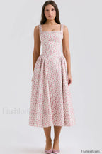 Dorothy White Stylish Rosebud Print Sundress