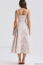 Dorothy White Stylish Rosebud Print Sundress