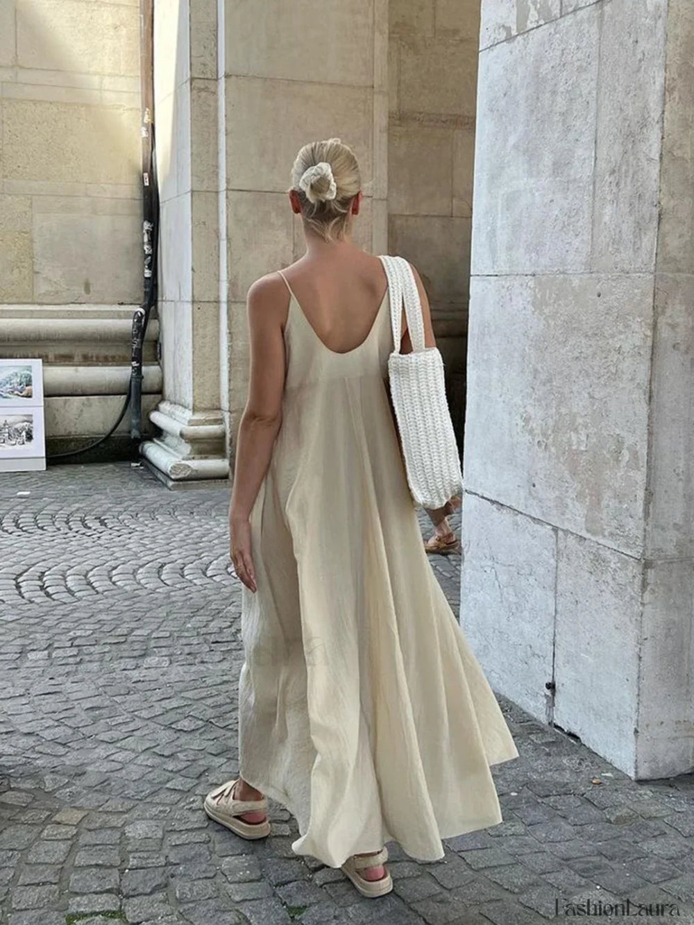 Double Layers V neck Long Dress Dresses