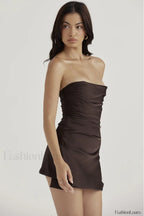 Draped Strapless Stylish Corset Dress
