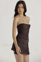 Draped Strapless Stylish Corset Dress
